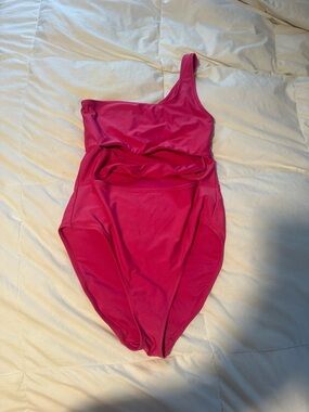 ' Pink One-Shoulder One-Piece Swimsuit